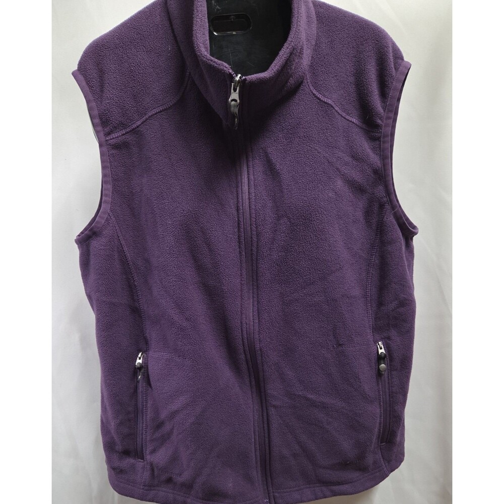 North End Voyage Vest Womens Large Purple Fleece Full Zip Pockets Warm Fall
